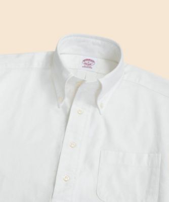 ブルックスブラザーズ　半袖プルオーバーシャツ　ホワイト　綿100% Lサイズ BROOKS BROTHERS シャツ コットン オックスフォード ショート