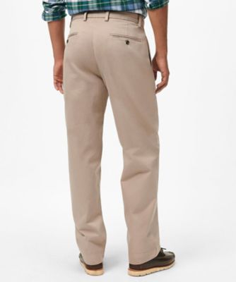 コットン プレーンフロント チノパンツ | Brooks Brothers