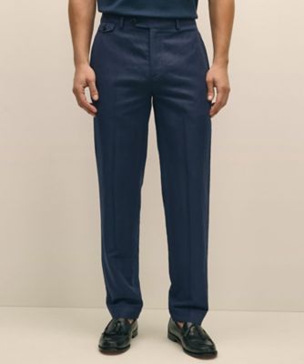 ブルックスブラザーズ　リネンパンツ　W35 大きいサイズ　春夏 リネン ワイドレッグ プリーテッドパンツ | Brooks Brothers