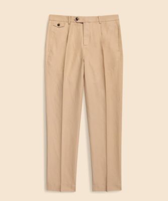 リネン／コットン プリーテッド ワイドパンツ PLT | Brooks