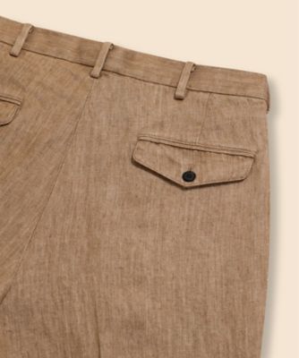 リネン プリーテッドパンツ PLT | Brooks Brothers
