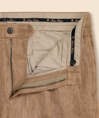 リネン プリーテッドパンツ PLT | Brooks Brothers