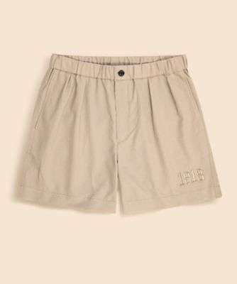 【送料無料】Brooks Brothers/ブルックス ブラザーズ オンラインストア限定ポリエステル 1818ロゴ プリーテッドショーツ 314ベージュ ショートパンツ【三越伊勢丹/公式】