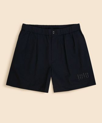 【送料無料】Brooks Brothers/ブルックス ブラザーズ オンラインストア限定ポリエステル 1818ロゴ プリーテッドショーツ 502ネイビー ショートパンツ【三越伊勢丹/公式】