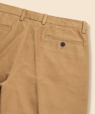 コットン ブラッシュドツイル プレーンフロントパンツ Regular
