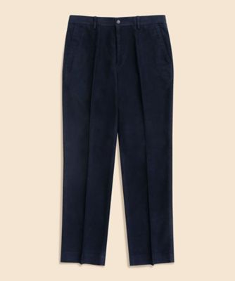 コットン ブラッシュドツイル プレーンフロントパンツ Regular