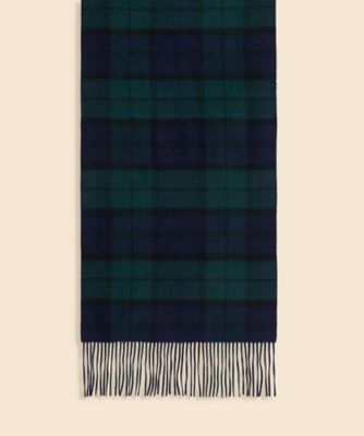 美品 ブルックスブラザーズ カシミアベスト ブラックウォッチ スコットランド製 カシミヤ ブラックウォッチ オーバーペイン オブロングスカーフ