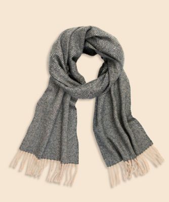 カシミヤ ブラックウォッチ ダブルフェイス マフラー | Brooks