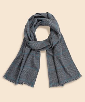 【未使用・美品】Brooks Brothers カシミヤ100% マフラー カシミヤ ソリッド/ブラックウォッチ ダブルフェイス マフラー