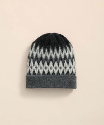 【送料無料】Brooks Brothers/ブルックス ブラザーズ アルパカ/ウール フェアアイル ニットキャップ 206ダークグレー 帽子【三越伊勢丹/公式】