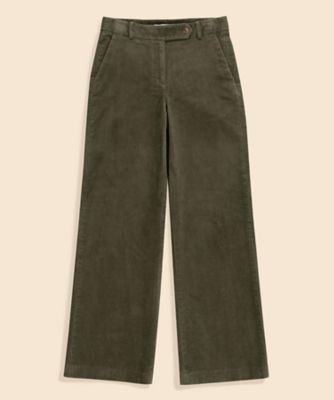 コットン コーデュロイ ワイドレッグ パンツ