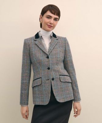 ＜Brooks Brothers＞【送料無料】ウール　マルチカラーチェック　３ボタンライディングジャケット