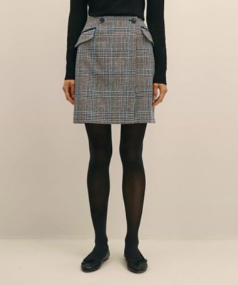 【送料無料】Brooks Brothers/ブルックス ブラザーズ ウール マルチカラーチェック ラップスカート 949マルチ ミニスカート【三越伊勢丹/公式】