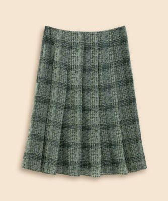 ポリエステルジョーゼット ツイードファブリックプリント ミディ