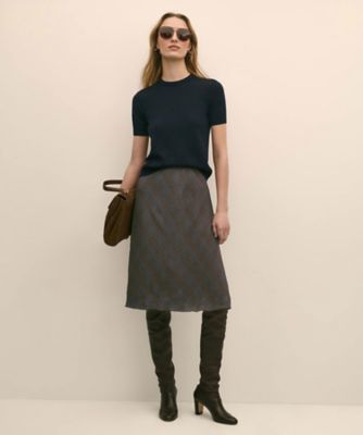 レーヨンシフォン グレンチェック フレアスカート | Brooks Brothers