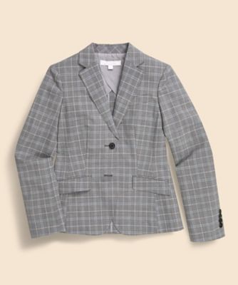 ＜Brooks Brothers＞ポリエステル／ウール　グレンプラッド　シングル２ボタンジャケット