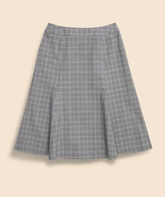 ＜Brooks Brothers＞ポリエステル／ウール　グレンプラッド　フレアスカート