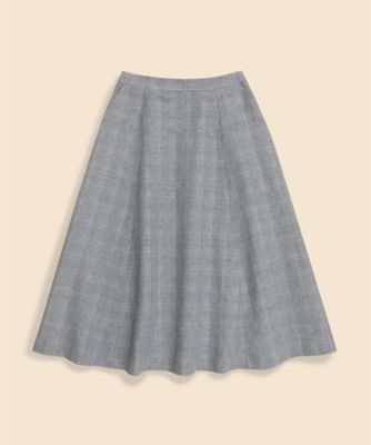 ＜Brooks Brothers＞リネン／コットン　グレンチェック　フレアスカート