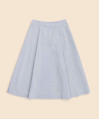 ＜Brooks Brothers＞コットン　シアサッカーストライプ　ミディサーキュラースカート