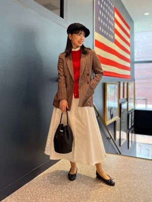 ウールブレンド ガンクラブチェック ダブル4ボタン ピークトラペル