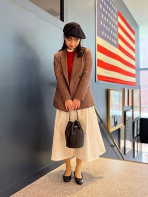 ウールブレンド ガンクラブチェック ダブル4ボタン ピークトラペル