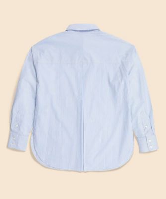 コットンポプリン リラックスフィット ストライプシャツ | Brooks