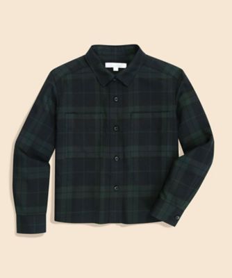 ＜Brooks Brothers＞ウール／ポリエステル　ブラックウォッチ　クロップド　シャツジャケット