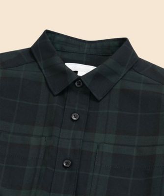 ウール／ポリエステル ブラックウォッチ クロップド シャツジャケット