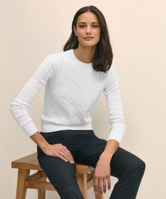 スーピマコットン ケーブル クルーネックセーター | Brooks Brothers