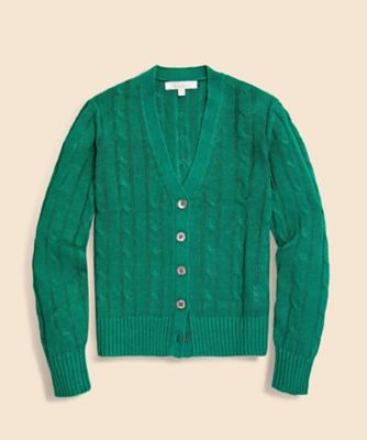 monaです★リネンケーブルカーディガン リネン ケーブル Vネックカーディガン | Brooks Brothers