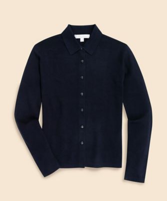 ＜Brooks Brothers＞コットン　マーセライズ　ポロカーディガン