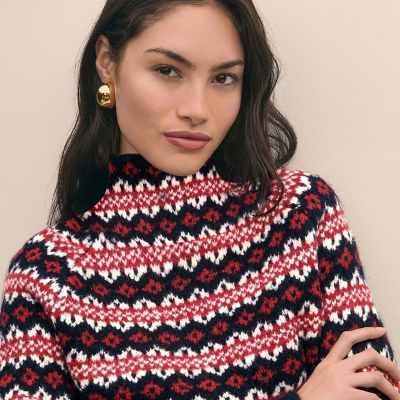 ウール／ナイロン フェアアイル ファンネルネックセーター | Brooks