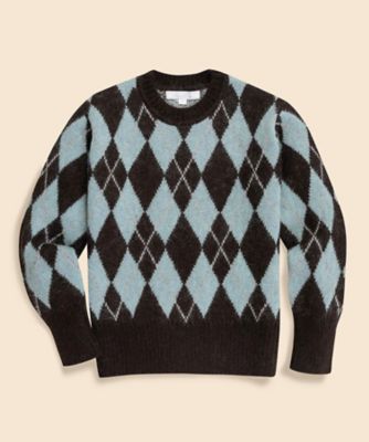 【送料無料】Brooks Brothers/ブルックス ブラザーズ キッドモヘヤブレンド チョコミントアーガイル クルーネックセーター 302ダークブラウン トップス【三越伊勢丹/公式】
