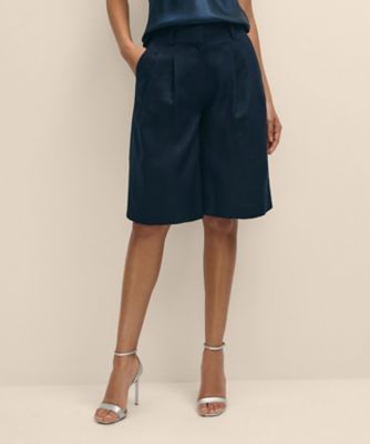 ＜Brooks Brothers＞リネン　ワイドレッグ　キュロットショーツ