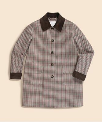 ＜Brooks Brothers＞コットン／ナイロン　ボンディング　チェック　ステンカラーコート