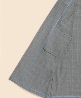 コットン／リネン グレンチェック バルカラーコート | Brooks