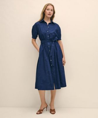 ＜Brooks Brothers＞コットン　ペイズリー　ベルテッド　シャツドレス