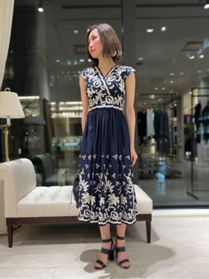 ブルックスブラザーズ（Brooks Brothers）/コットンボイル ボタニカルエンブロイダリー フレアワンピース コットンボイル ボタニカルエンブロイダリー フレアワンピース