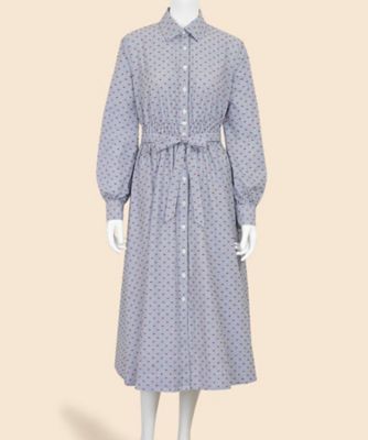 HYKE T/C PLEATED SHIRT DRESS シャツワンピース　綿 HYKE / ハイク | 2022SS T/C STRIPED GATHERED DRESS ストライプ