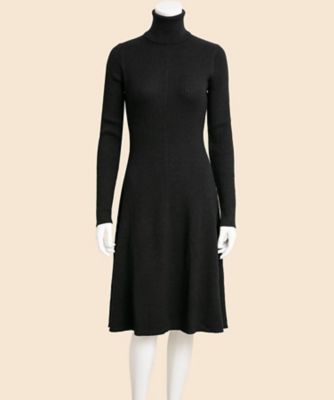 ＜Brooks Brothers＞【送料無料】メリノウール　リブニット　タートルネック　セーターワンピース