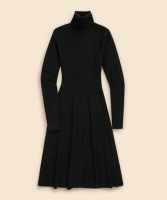 Max&Co ドッキングワンピース ニット レザー ハイネック 38 ブラック 送料無料】メリノウール リブニット タートルネック セーター