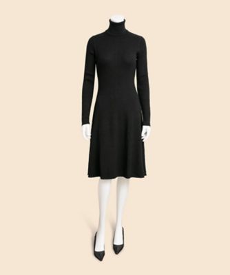 メリノウール リブニット タートルネック セーターワンピース | Brooks