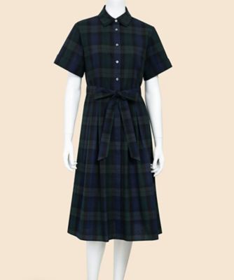 ＜Brooks Brothers＞コットン　シアサッカー　チェック　ショートスリーブ　シャツワンピース