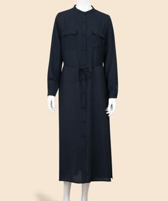 ＜Brooks Brothers＞ポリエステルツイル　バンドカラー　ロングシャツワンピース