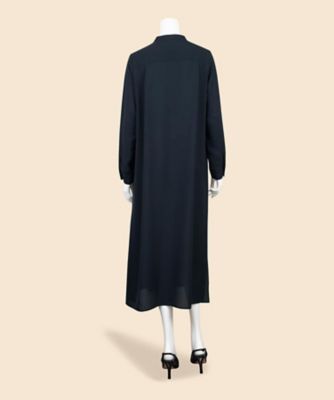 ポリエステルツイル バンドカラー ロングシャツワンピース | Brooks