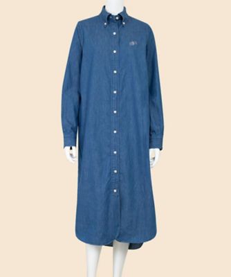 【極美品】Brooks Brothers 長袖　前ボタンワンピース Double B Collection】 コットン ライトウェイト
