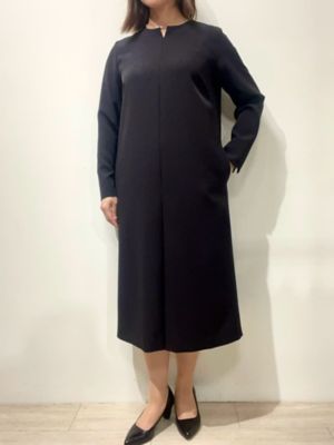 ＜Brooks Brothers＞ポリエステルブレンド　ストレートフィット　ブラックドレス