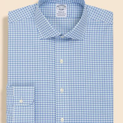 ＜Brooks Brothers＞スーピマコットン　ストレッチロイヤルオックスフォード　タッターソール　ドレスシャツ　Ｒｅｇｕｌａｒ　Ｆｉｔ