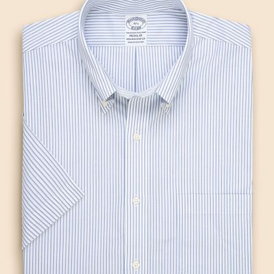 ストレッチブロードクロス ストライプ ショートスリーブ ドレスシャツ
