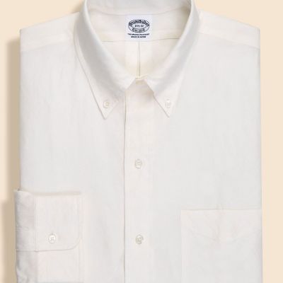 Makers シルク／リネン オックスフォード 6ボタンドレスシャツ